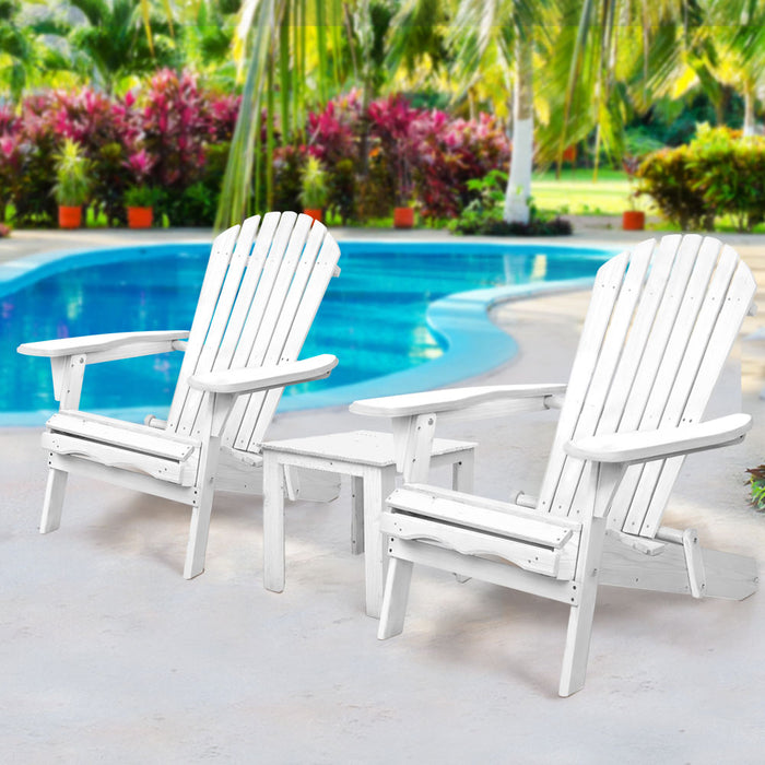 Outdoor Adirondack Set - White