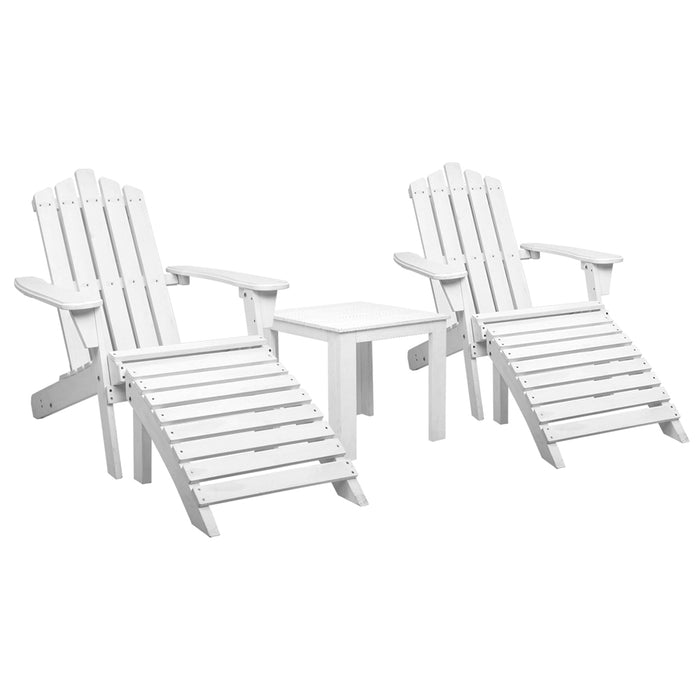 Outdoor Sun Lounge Beach Chairs Table Setting Wooden Adirondack Patio Chair