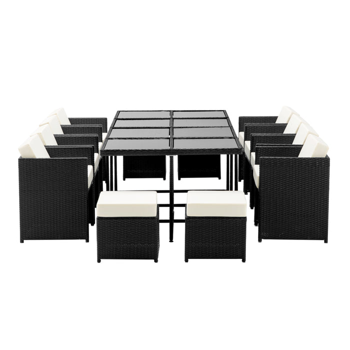 Charlotte Wicker Outdoor Dining Table Set