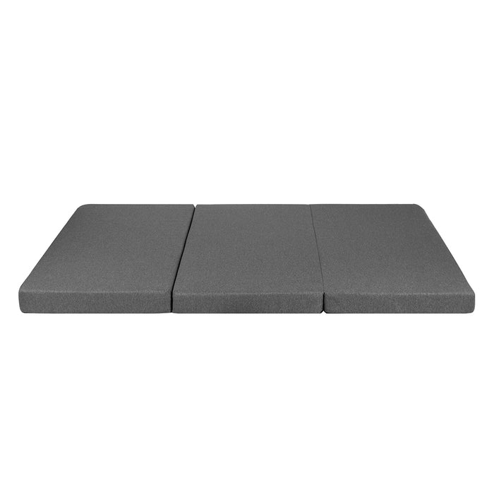 Double Size Folding Foam Mattress Portable Bed Mat Dark Grey