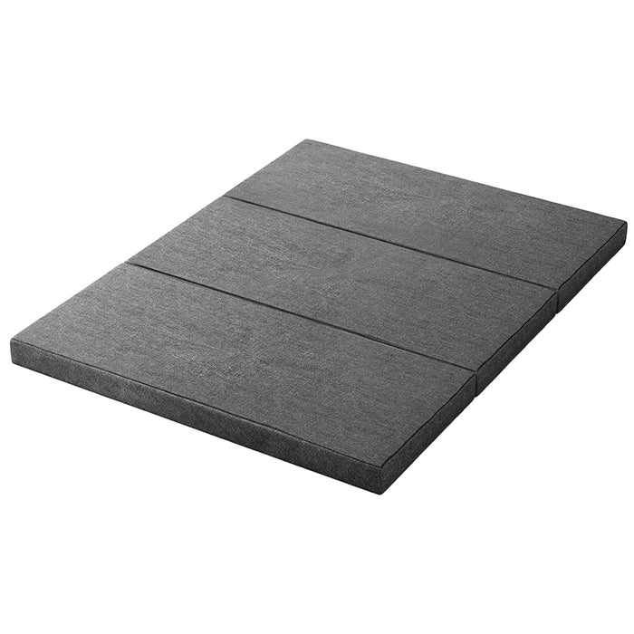 Foldable Mattress Folding Portable Bed Camping Mat Queen Grey