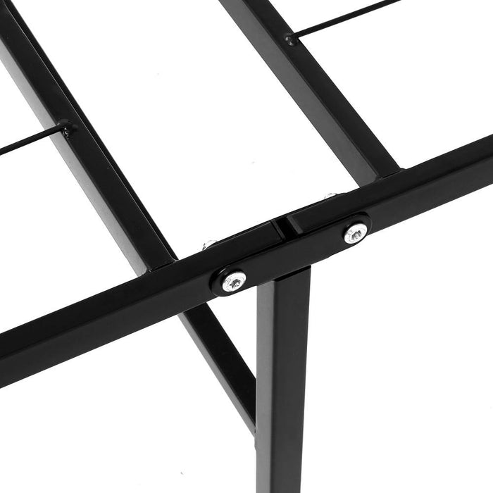 Folding Double Metal Bed Frame - Black