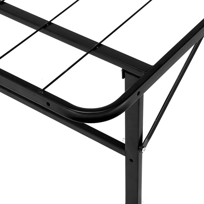 Folding Double Metal Bed Frame - Black