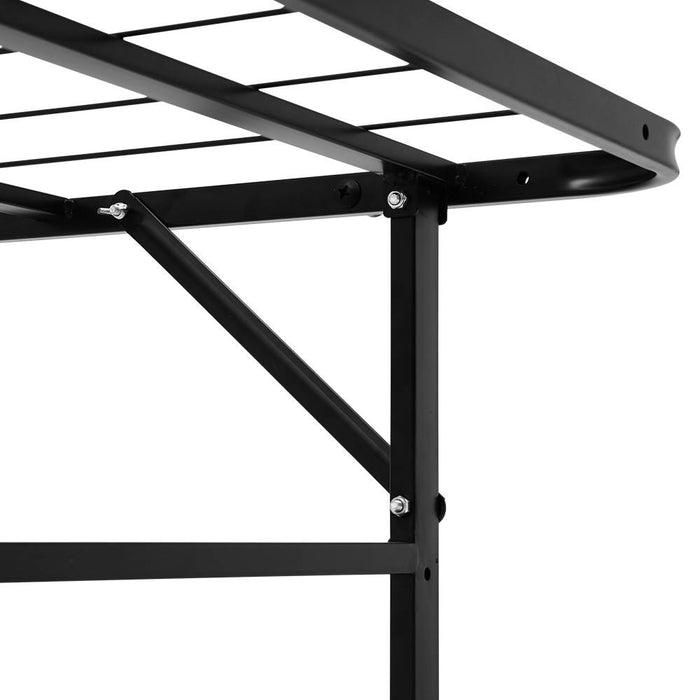 Folding Double Metal Bed Frame - Black