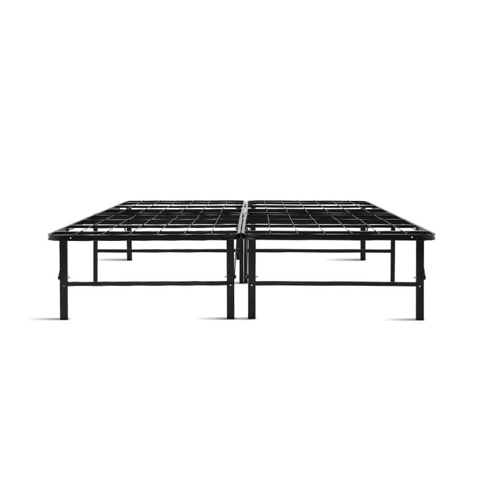 Folding Queen Metal Bed Frame - Black