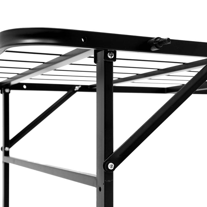 Folding Queen Metal Bed Frame - Black