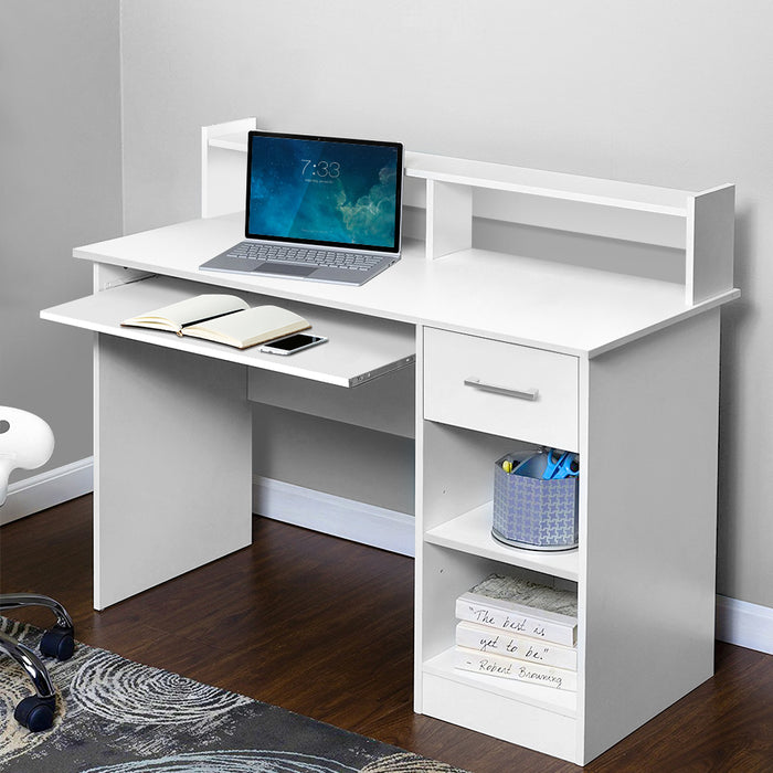 Office Computer Desk with Storage - White