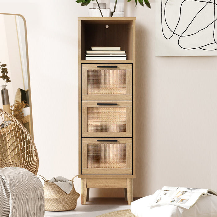 Rattan Chest of 3 Drawers