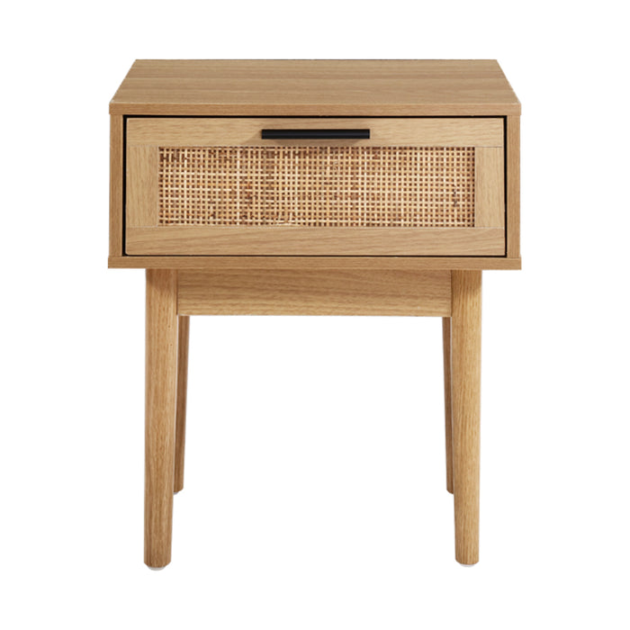 Rattan Bedside Table - 1 Drawer