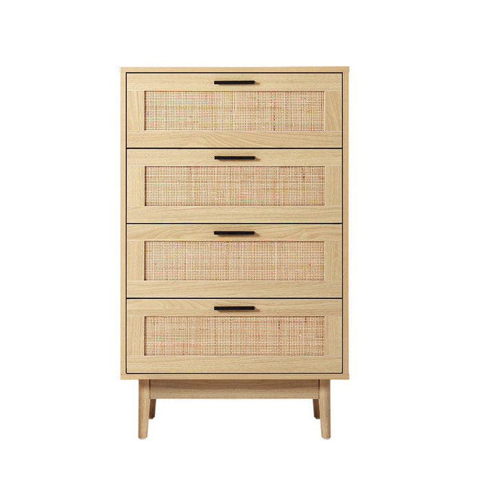 Rattan Tallboy - 4 Chest of Drawers