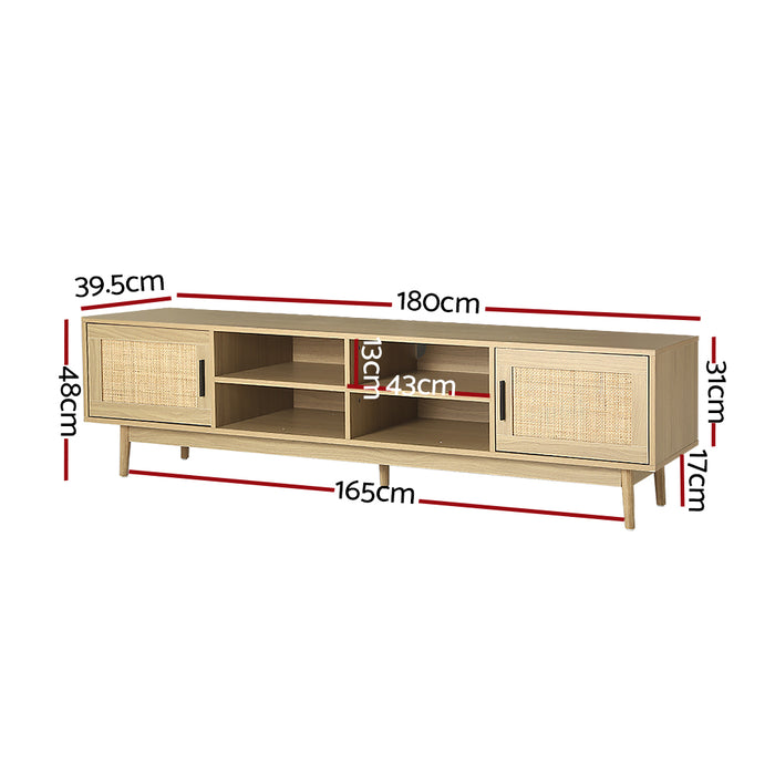 Rattan TV Cabinet Entertainment Unit - 180CM