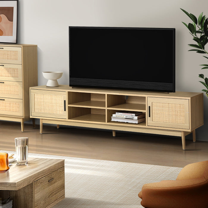 Rattan TV Cabinet Entertainment Unit - 180CM