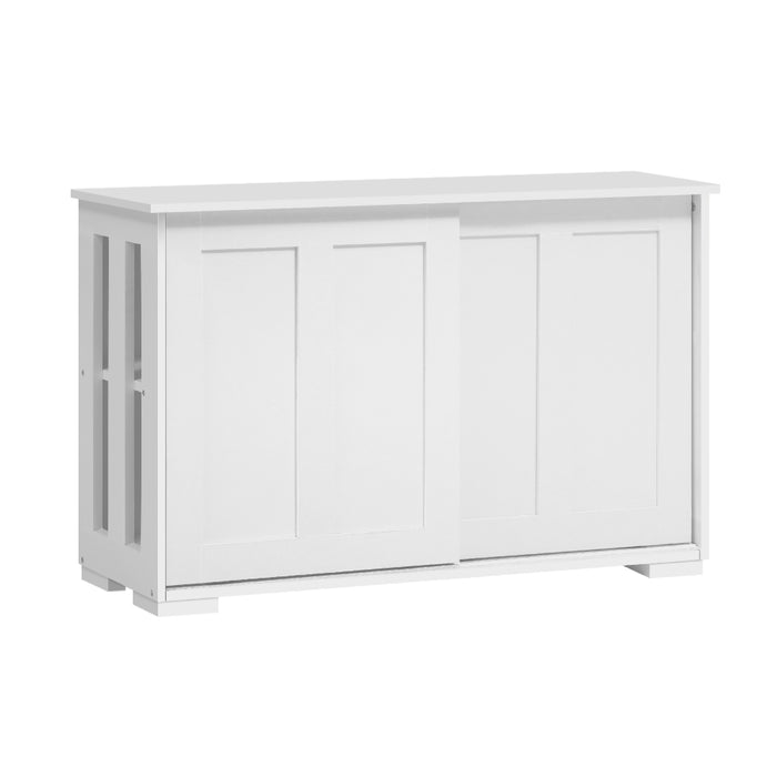 Buffet Sideboard Cabinet White Doors Storage Shelf Cupboard Hallway Table White