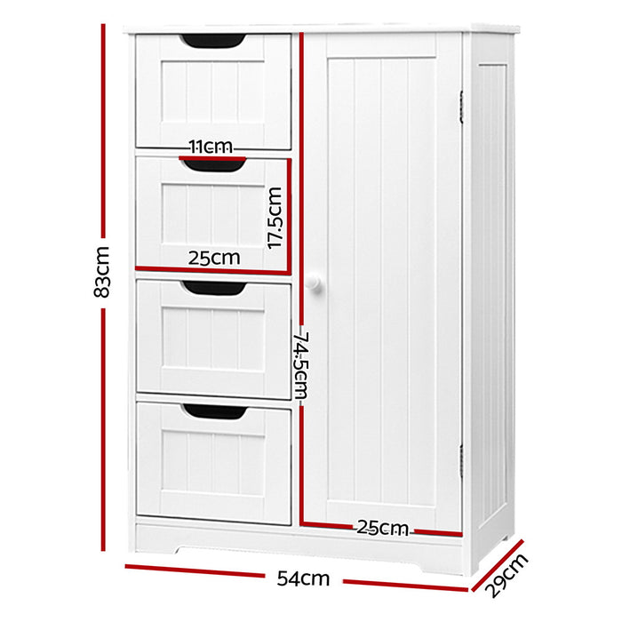 Bathroom Tallboy Storage Cabinet - White