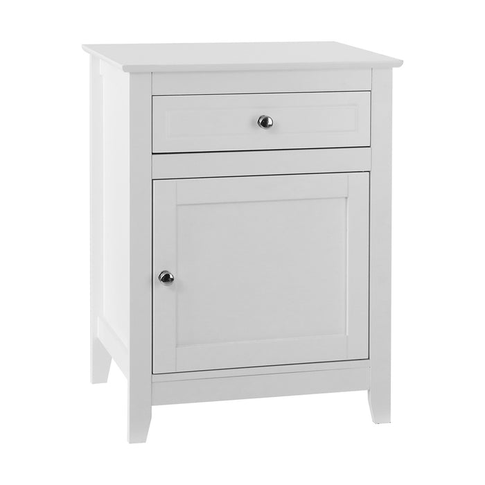 Bedside Tables Big Storage Drawers Cabinet Nightstand Lamp Chest White