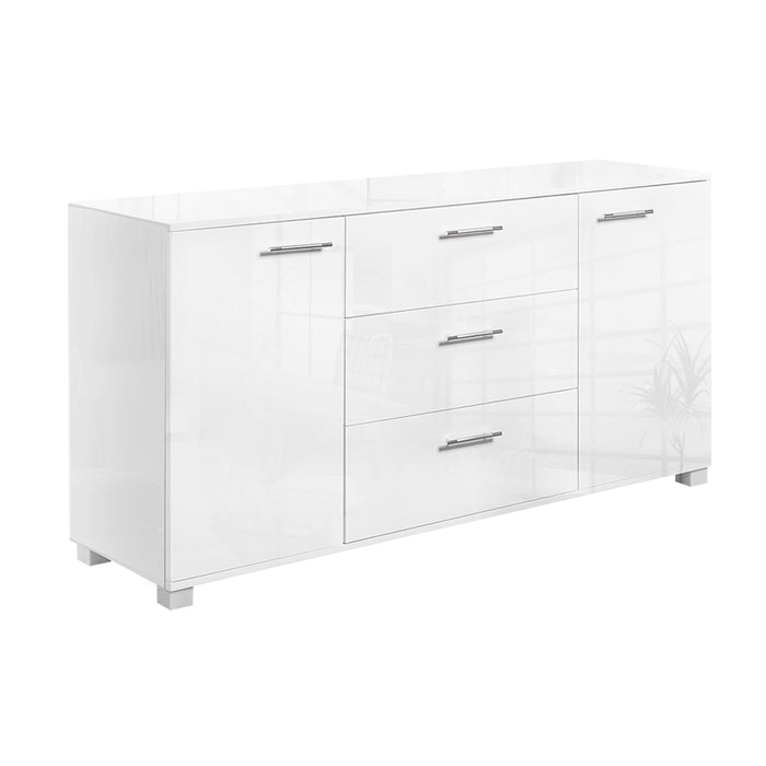 High Gloss Sideboard Storage Cabinet Cupboard - White