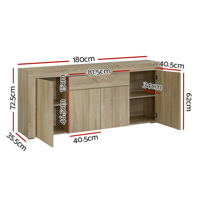 Buffet Sideboard Cabinet Storage 4 Doors Cupboard Hall Wood Hallway Table