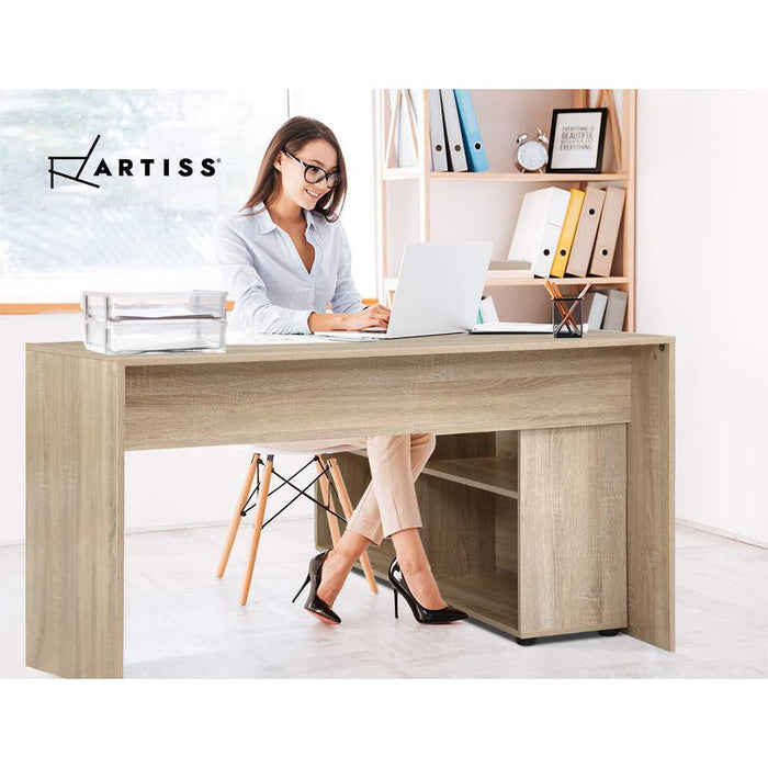 Office Computer Desk Corner Study Table Workstation Bookcase Storage