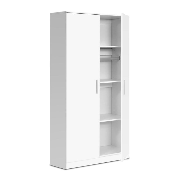 180cm Height Wardrobe Wooden Cupboard White