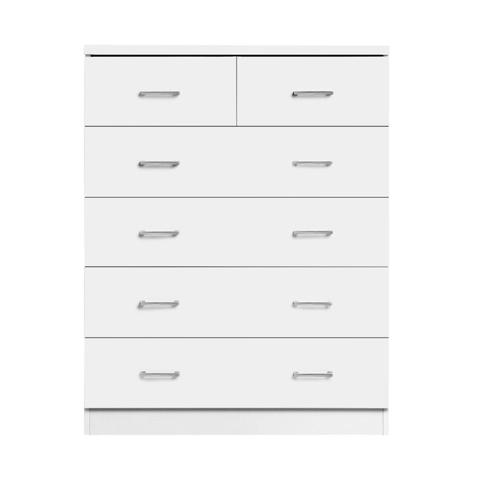 Tallboy Dresser Table 6 Chest of Drawers Cabinet Bedroom Storage White