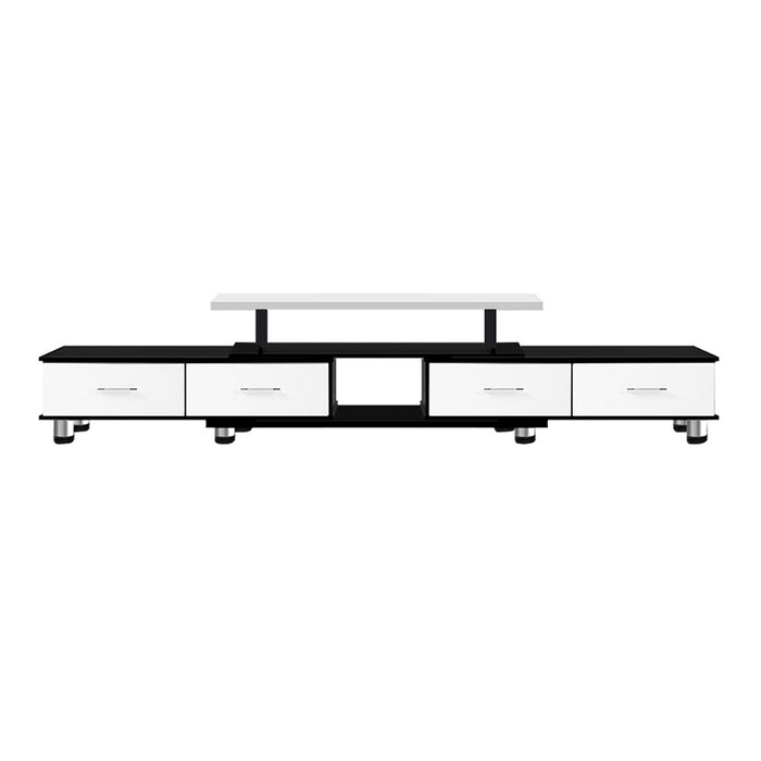 TV Cabinet Entertainment Unit Stand Wooden 160CM To 220CM Storage Drawers Black White