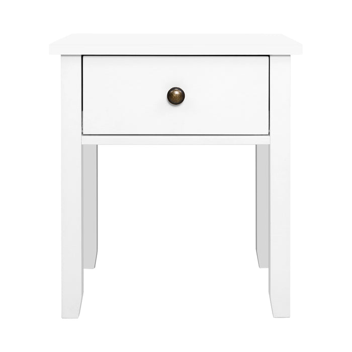 Bedside Tables Drawer Side Table Nightstand White Storage Cabinet White Lamp