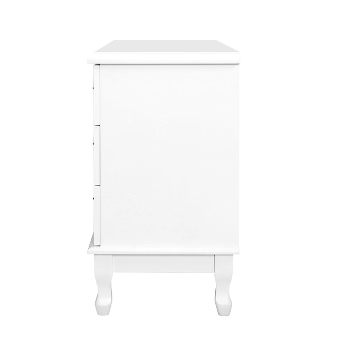 Chest of Drawers Dresser Table Lowboy Storage Cabinet White KUBI Bedroom