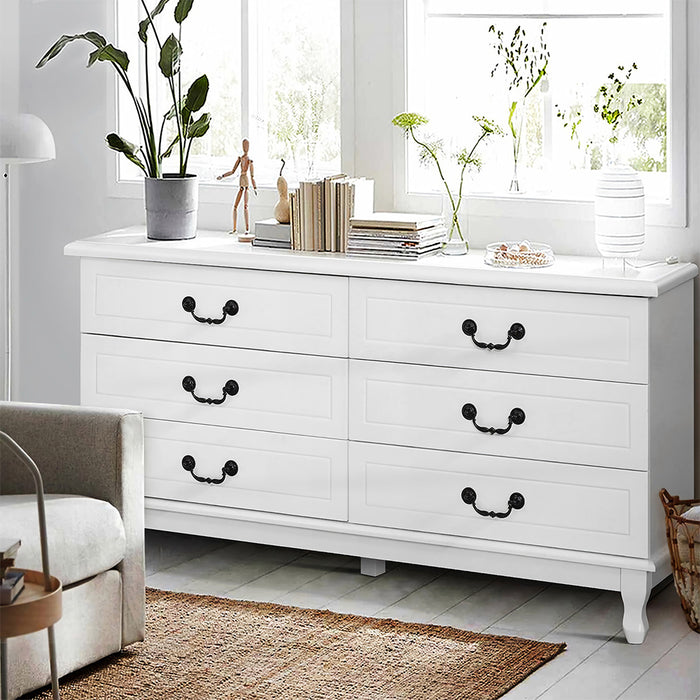 Chest of Drawers Dresser Table Lowboy Storage Cabinet White KUBI Bedroom