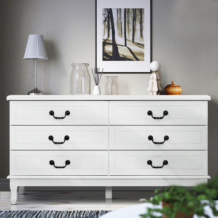 Chest of Drawers Dresser Table Lowboy Storage Cabinet White KUBI Bedroom