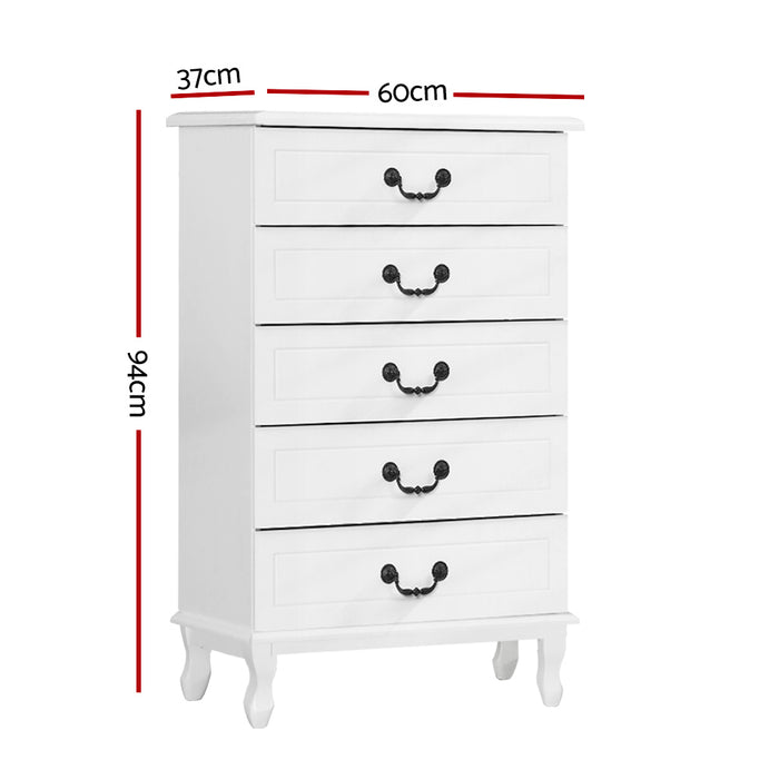 Chest of Drawers Tallboy Dresser Table Bedside Storage Cabinet Bedroom