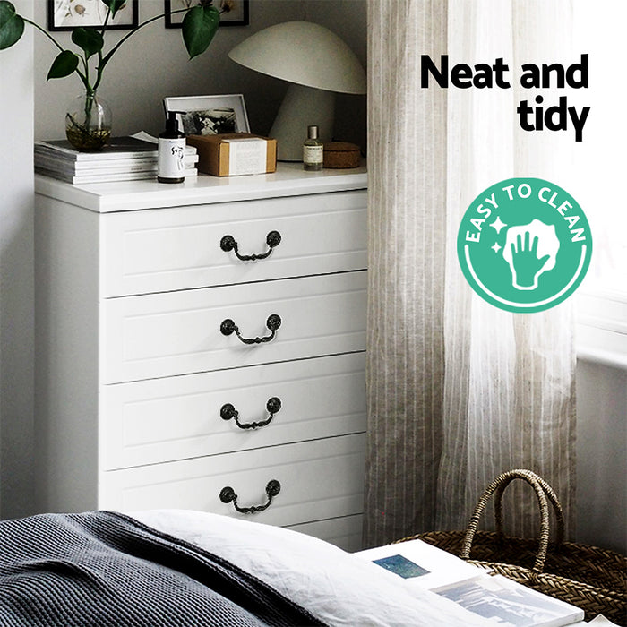 Chest of Drawers Tallboy Dresser Table Bedside Storage Cabinet Bedroom