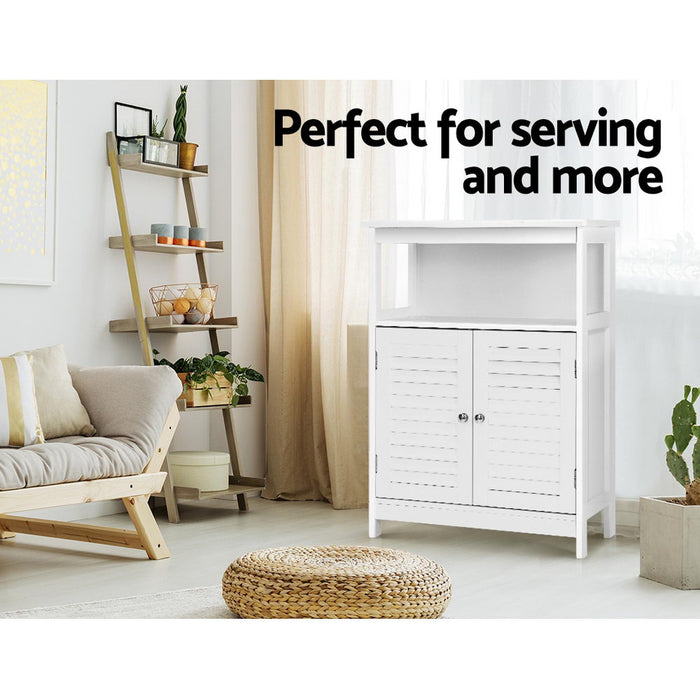 Buffet Sideboard Cabinet Kitchen Bathroom Storage Cupboard Hallway White Shelf