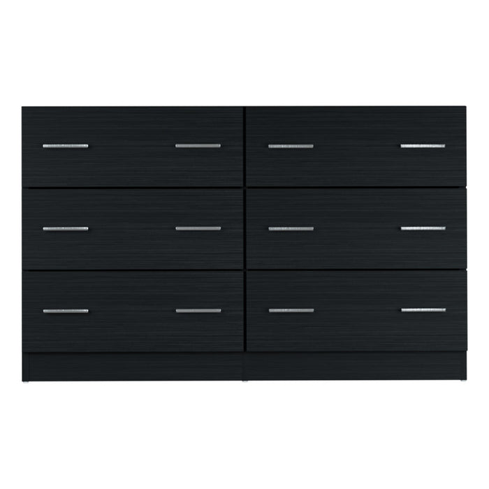 6 Chest of Drawers Cabinet Dresser Table Tallboy Lowboy Storage Black