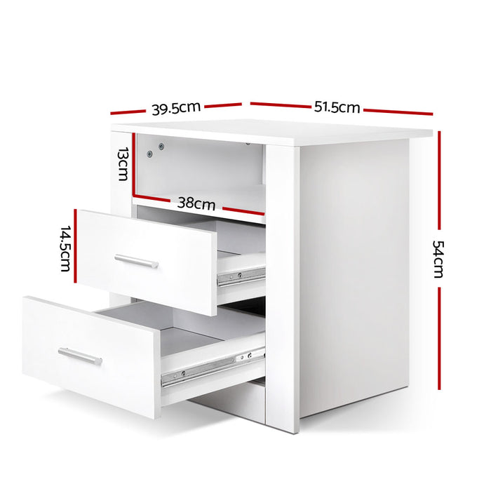 Bedside Tables Drawers Storage Cabinet Drawers Side Table White