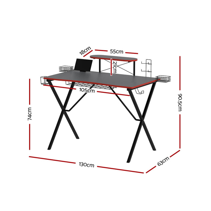 Gaming Desk Computer Desks Table Storage Shelves Study Home Ofiice 105CM