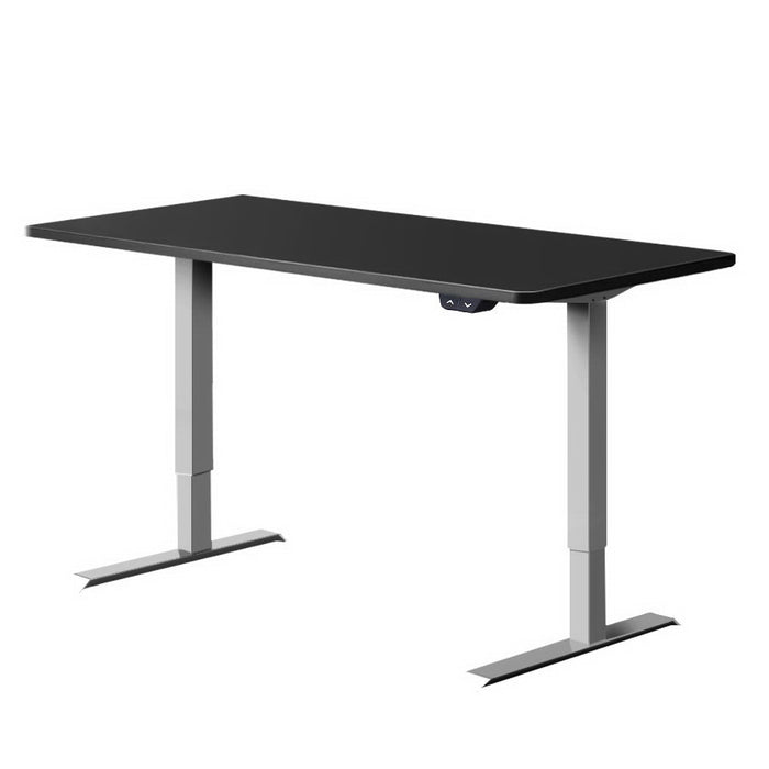 Standing Desk Adjustable Height Desk Electric Motorised Grey Frame Black Desk Top 120cm