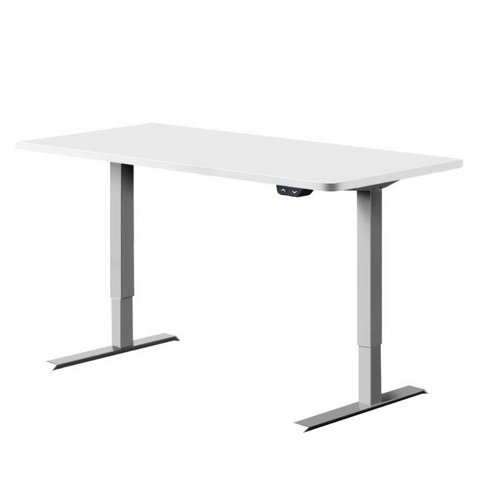 Standing Desk Adjustable Height Desk Electric Motorised Grey Frame White Desk Top 120cm