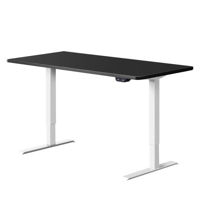 Standing Desk Adjustable Height Desk Electric Motorised White Frame Black Desk Top 120cm