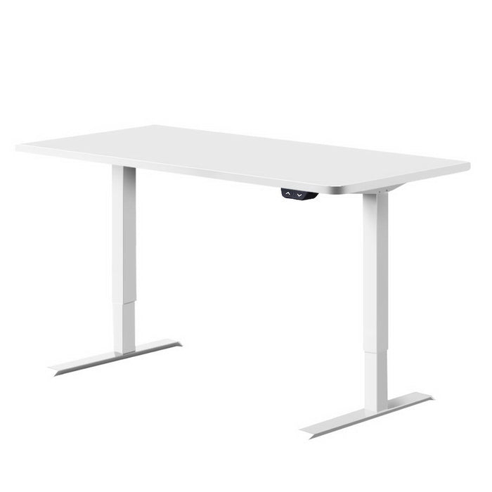 Standing Desk Adjustable Height Desk Electric Motorised White Frame Desk Top 140cm