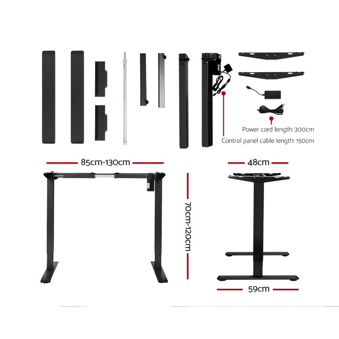 Standing Desk Sit Stand Motorised Height Adjustable Frame Only Black