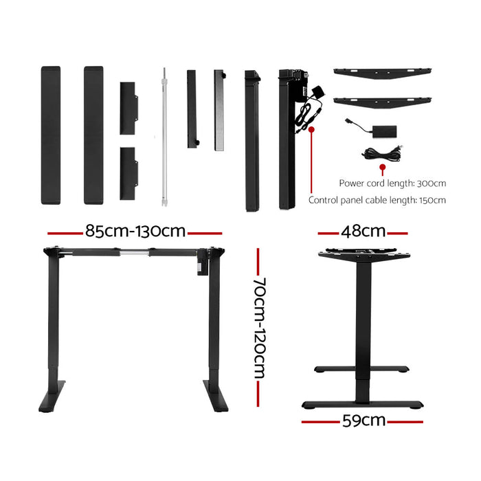 Electric Standing Desk Motorised Adjustable Sit Stand Desks Black