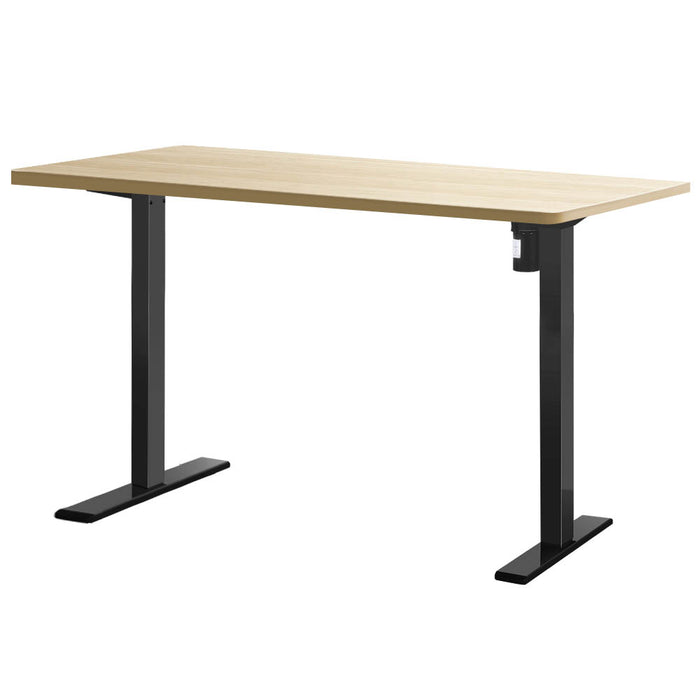 Electric Standing Desk Motorised Sit Stand Desks Table Black Oak 140cm