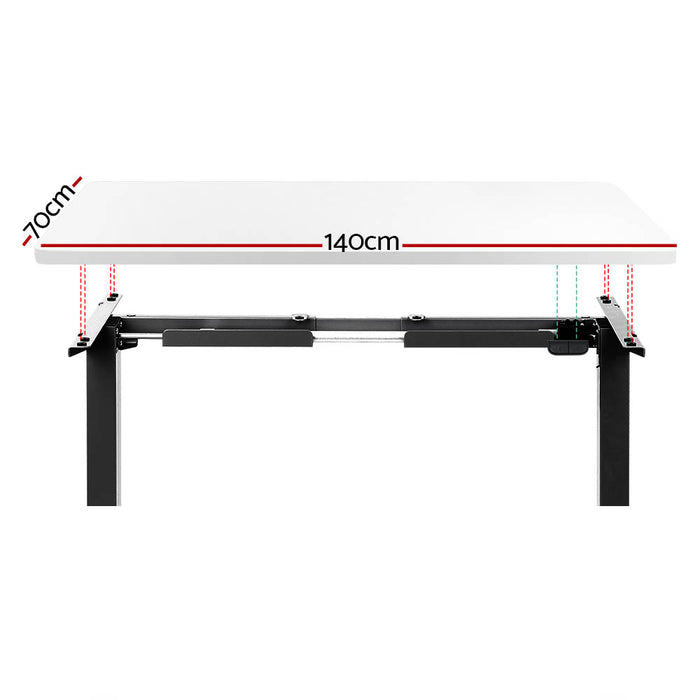 Electric Standing Desk Motorised Sit Stand Desks Table Black White 140cm