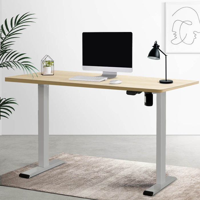 Electric Standing Desk Motorised Adjustable Sit Stand Desks Grey Oak