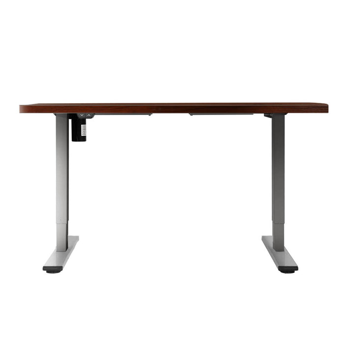 Electric Standing Desk Motorised Sit Stand Desks Table Grey Walnut 140cm