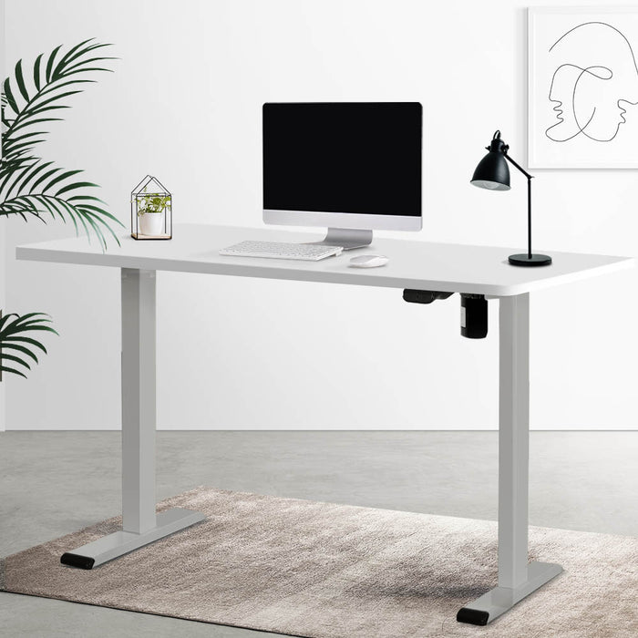 Electric Standing Desk Motorised Adjustable Sit Stand Desks Grey White