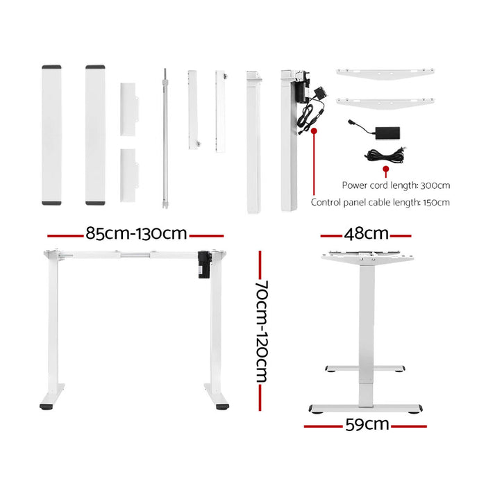 Electric Standing Desk Motorised Adjustable Sit Stand Desks White Black