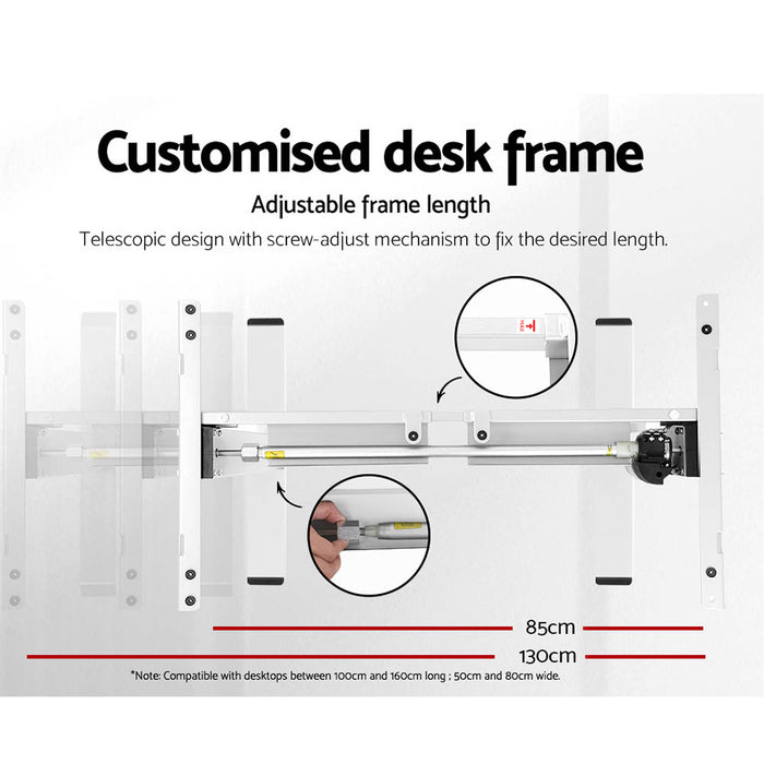 Electric Standing Desk Motorised Adjustable Sit Stand Desks White Oak