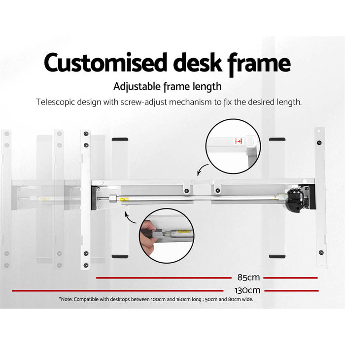 Electric Standing Desk Motorised Adjustable Sit Stand Desks White Walnut