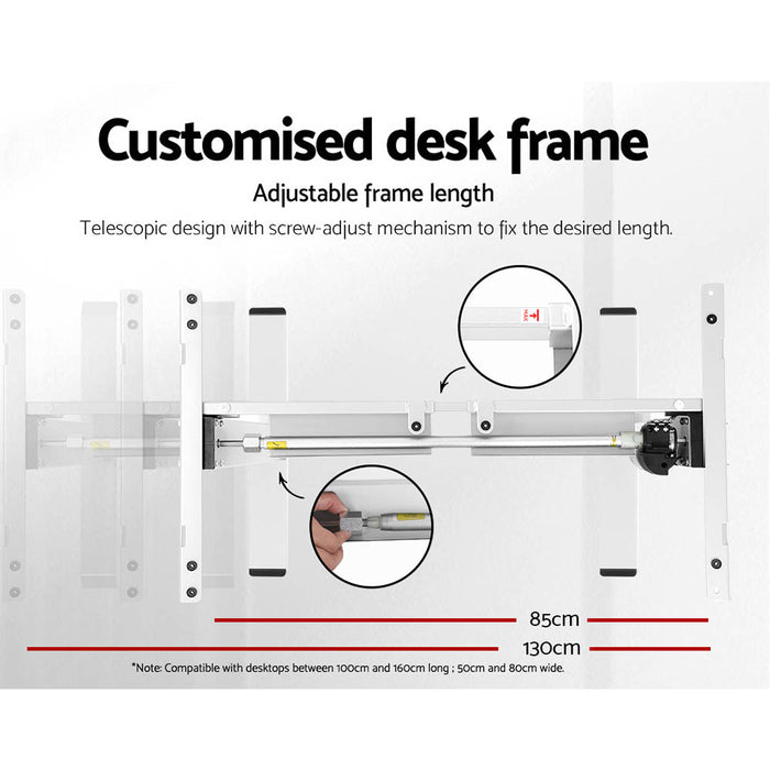 Electric Standing Desk Motorised Adjustable Sit Stand Desks White